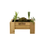 Viviendas de madera para cultivos urbanos con verduras ecológicas, jardineras de madera con hortalizas frescas, ideales para agricultura en casa y huertos urbanos sostenibles, concepto de huerto.bio.