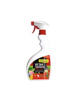 KETAR insecticida total plus para plantas ornamentales, jardín y huerta, en envase spray con ingredientes naturales para control de plagas.