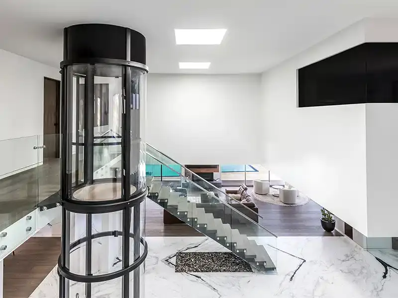 ابعاد آسانسور شیشه ای گرد