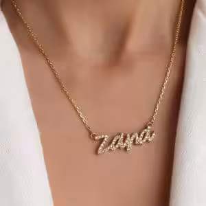 Ice Crystal Zircon Custom Name Necklace