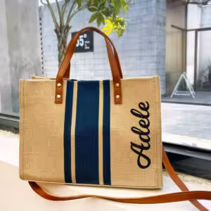 Personalised BERYL Burlap Shopping Bag