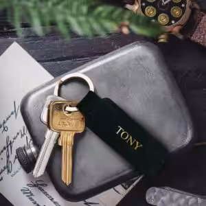 Helios Personalised Embossed Leather Keychain