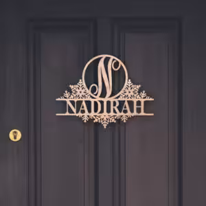 Custom Wooden House Name Plate - Monogram Medley