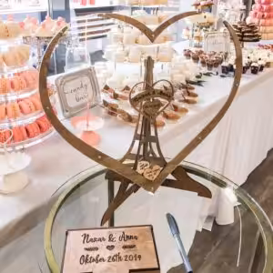 Personalised Wooden Heart Wedding Sign In Guest Book