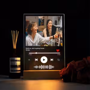 Personalised Spotify Song Night Light Plaque Gift - Warm Light
