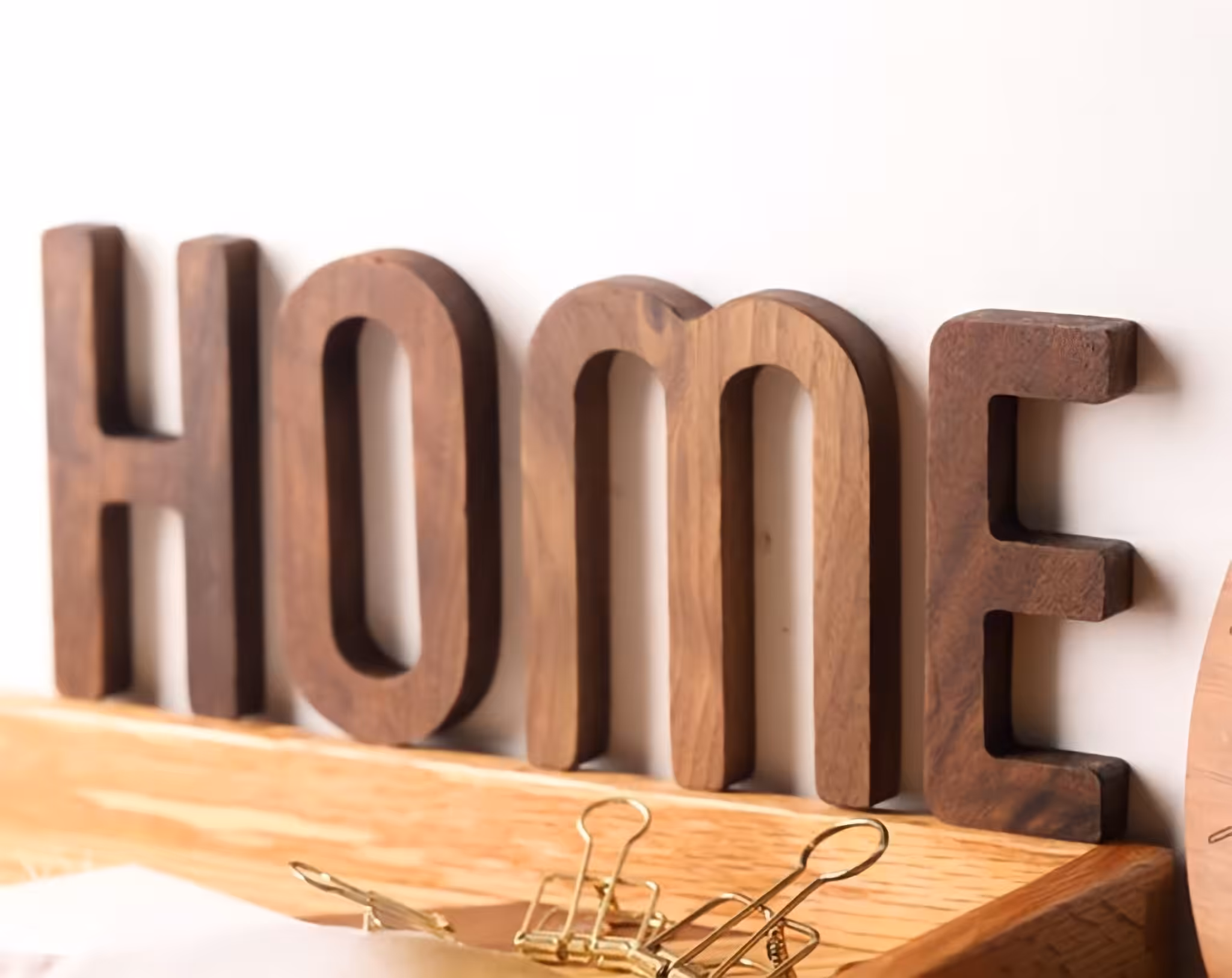 Walnut Wood Letters Wall Deco - 26 Wooden Uppercase A-Z - Image 7