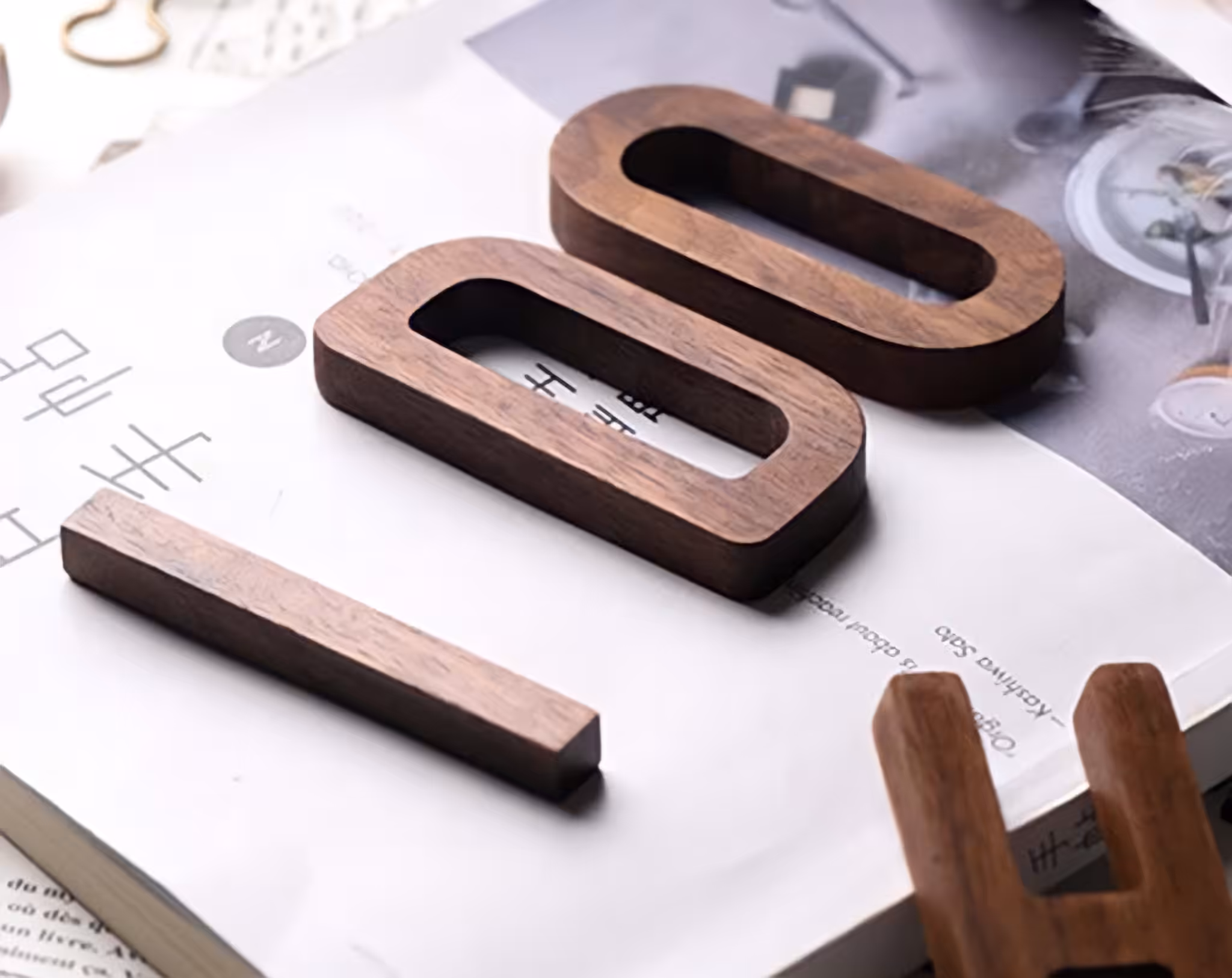 Walnut Wood Letters Wall Deco - 26 Wooden Uppercase A-Z - Image 3