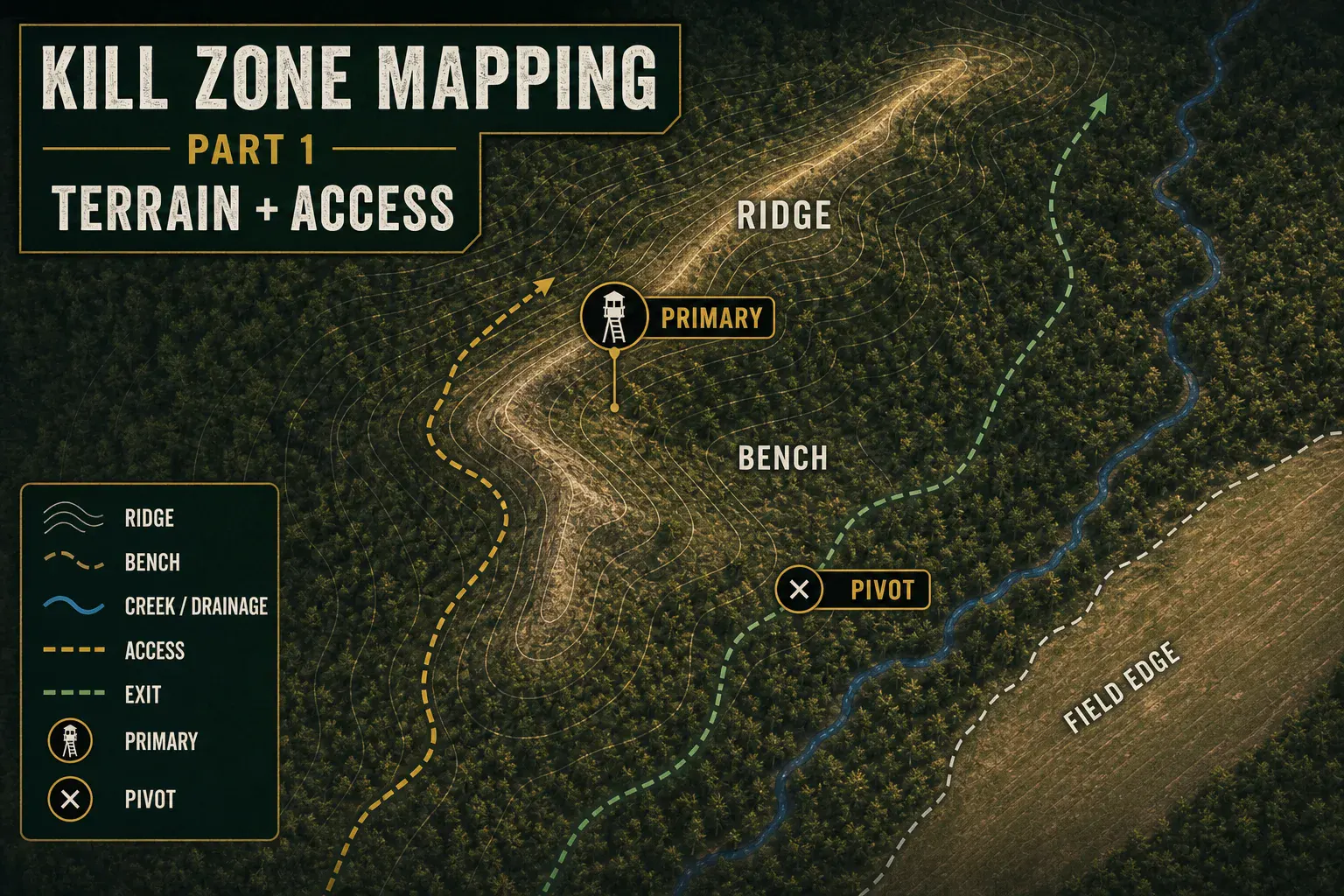 Kill Zone Mapping Part 1 infographic for terrain and access