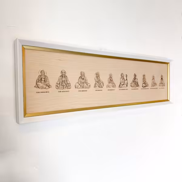 Portraits of 10 Sikh Gurus - Landscape