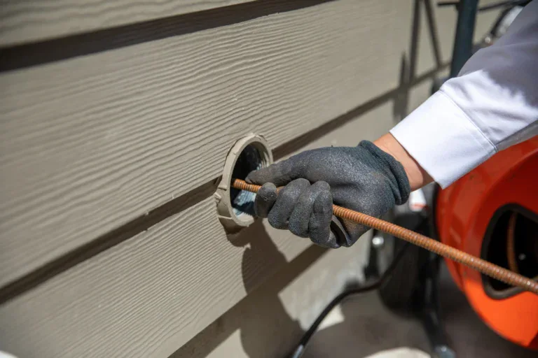 A Bell Brothers technician, background-checked and trusted, cleans an exterior vent—upfront pricing and No Surprise Guarantee included.