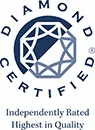 Diamond Certified logo with a geometric diamond, highlighting Bell Brothers’ trusted service, No Surprise Guarantee, and upfront pricing.