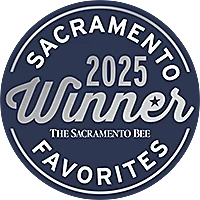 Round badge reads “Sacramento Favorites 2025 Winner, The Sacramento Bee,” representing Bell Brothers’ trusted, No Surprise Guarantee service.