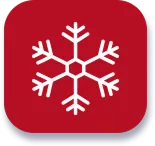 A white snowflake icon on a red rounded square, representing Bell Brothers’ trusted winter maintenance with upfront, no-surprise service.