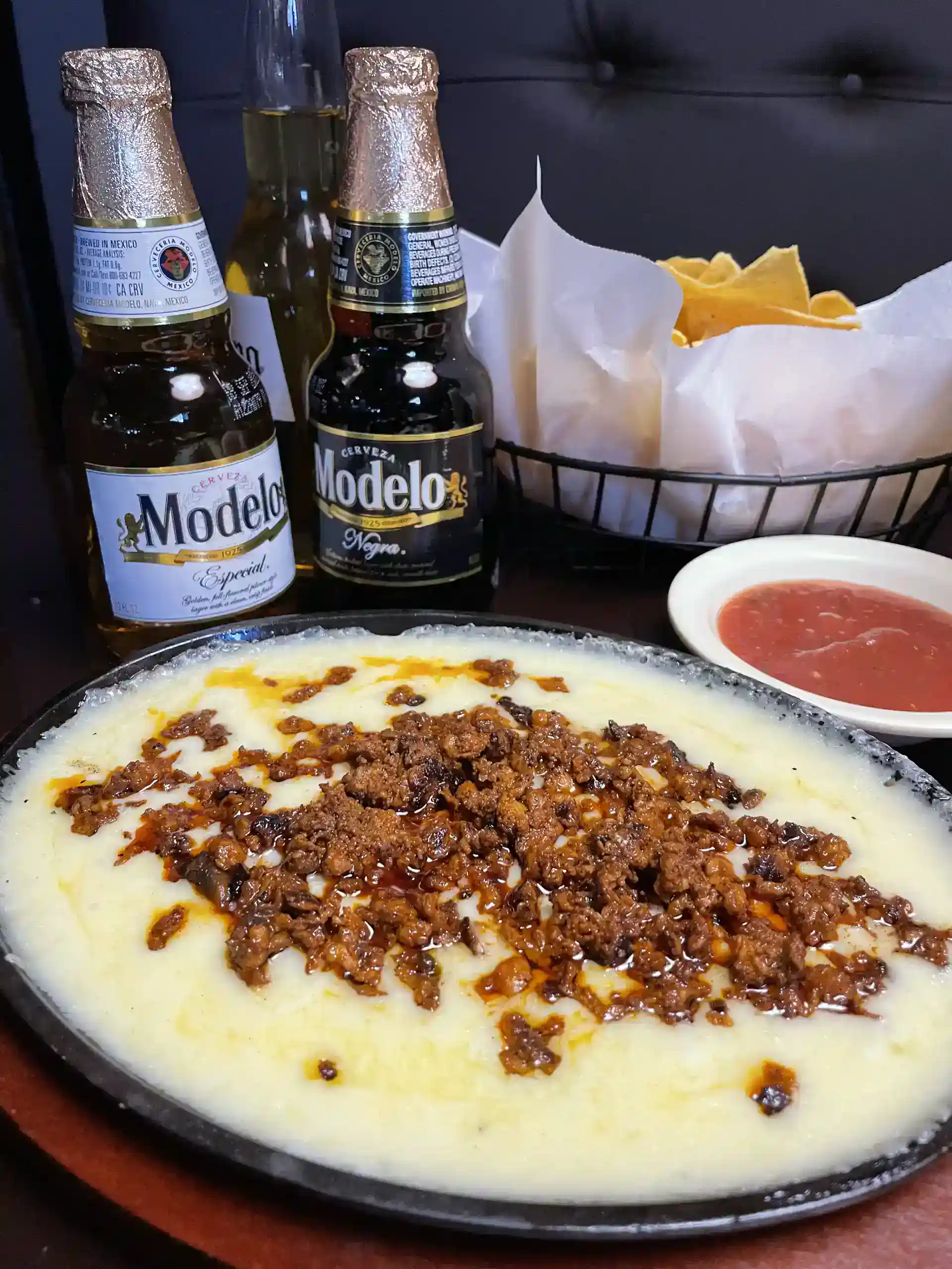 Delicious Mexican dish with seasoned ground beef and melted cheese.