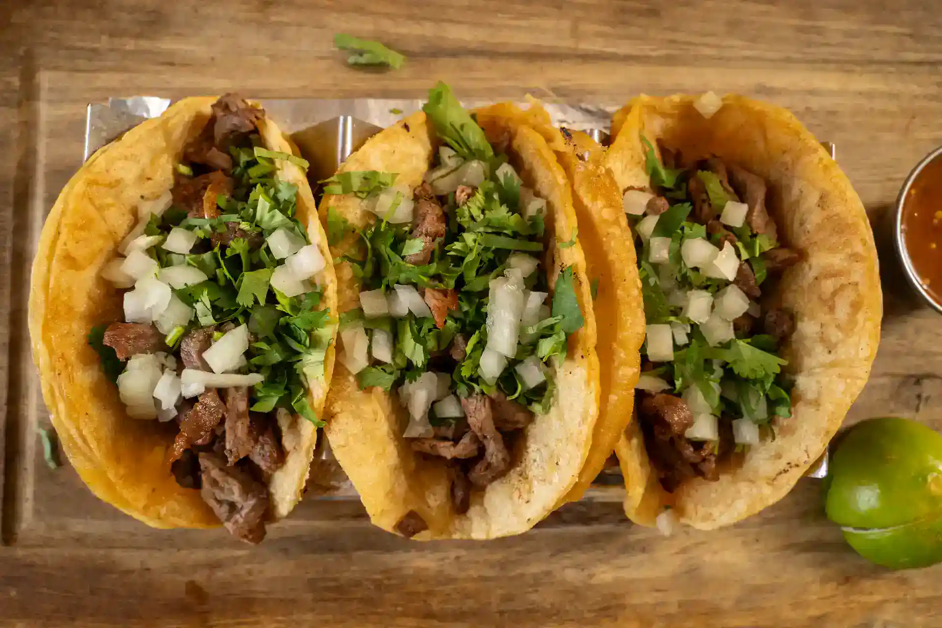 Delicious beef tacos with fresh toppings at Casa Tequila Mexican Grill & Cantina.