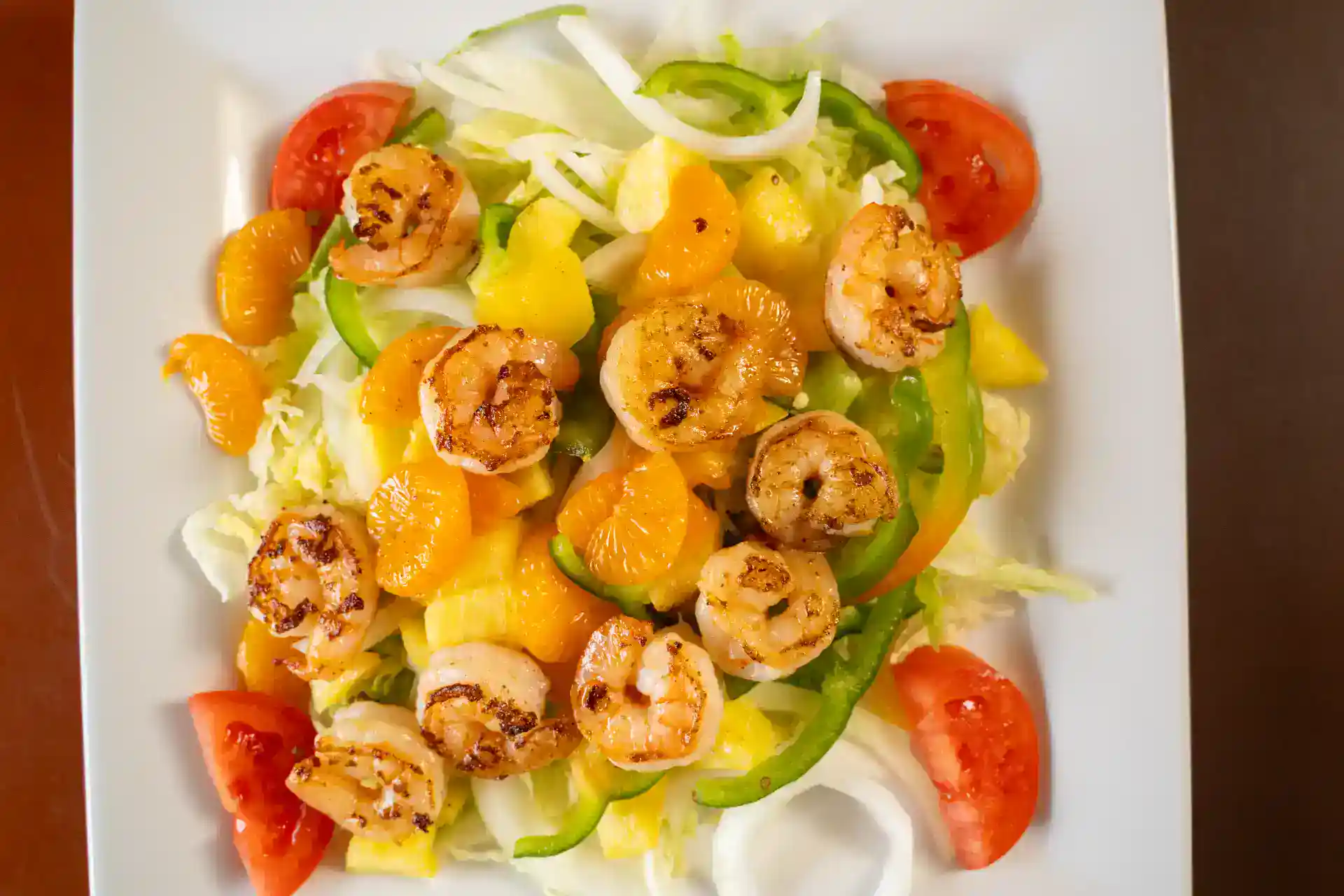 Fresh Shrimp Salad with Vegetables.