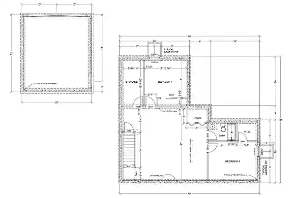 Detailed floor plan of a custom home by BuildWest Custom Homes.