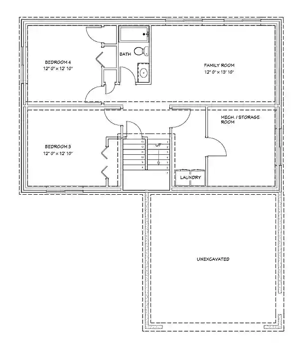 Detailed floor plan of a custom home by BuildWest Custom Homes.
