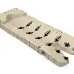 Injection-molded lounge chair base for sports and recreation furniture. Durable polypropylene construction, pre-drilled for assembly.