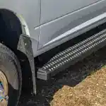 Durable truck side steps for easy access and safety.