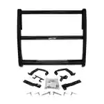 Durable black steel bike rack for gym and sports centers at Camp & Cruise. Flush mount, easy installation for fitness facilities.
