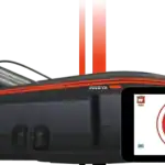 Electric golf cart with touchscreen control system at Camp & Cruise.