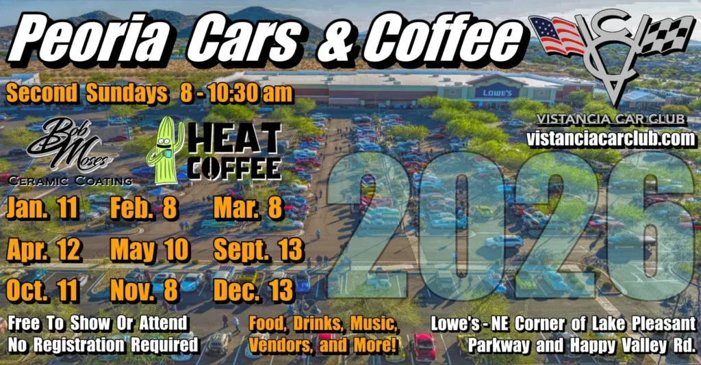 Peoria Cars & Coffee event at Lowe's in Peoria, AZ on January 11, 2026