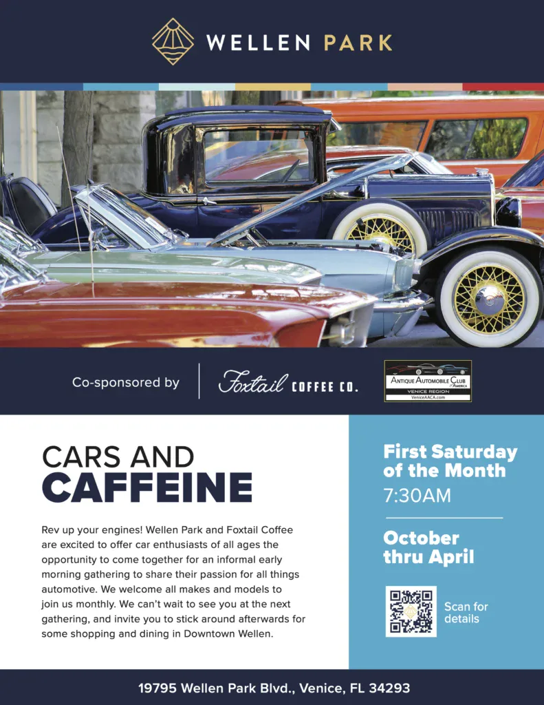 Venice AACA Car Club Cars And Caffeine @ Wellen Park event at Wellen Park in Venice, FL on January 3, 2026