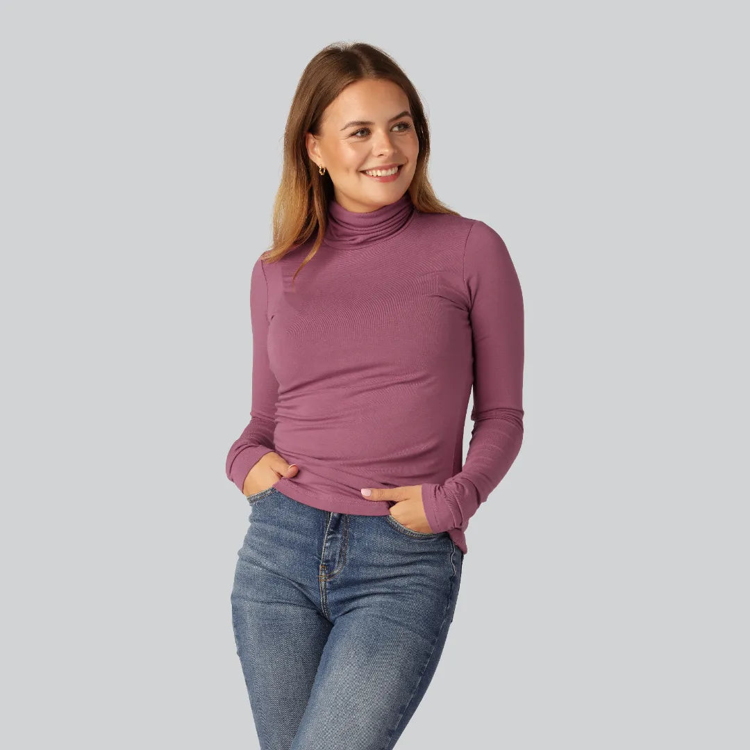 Bambus rullekrave i dusty rose til kvinder Bambus rullekrave i dusty rose til kvinder