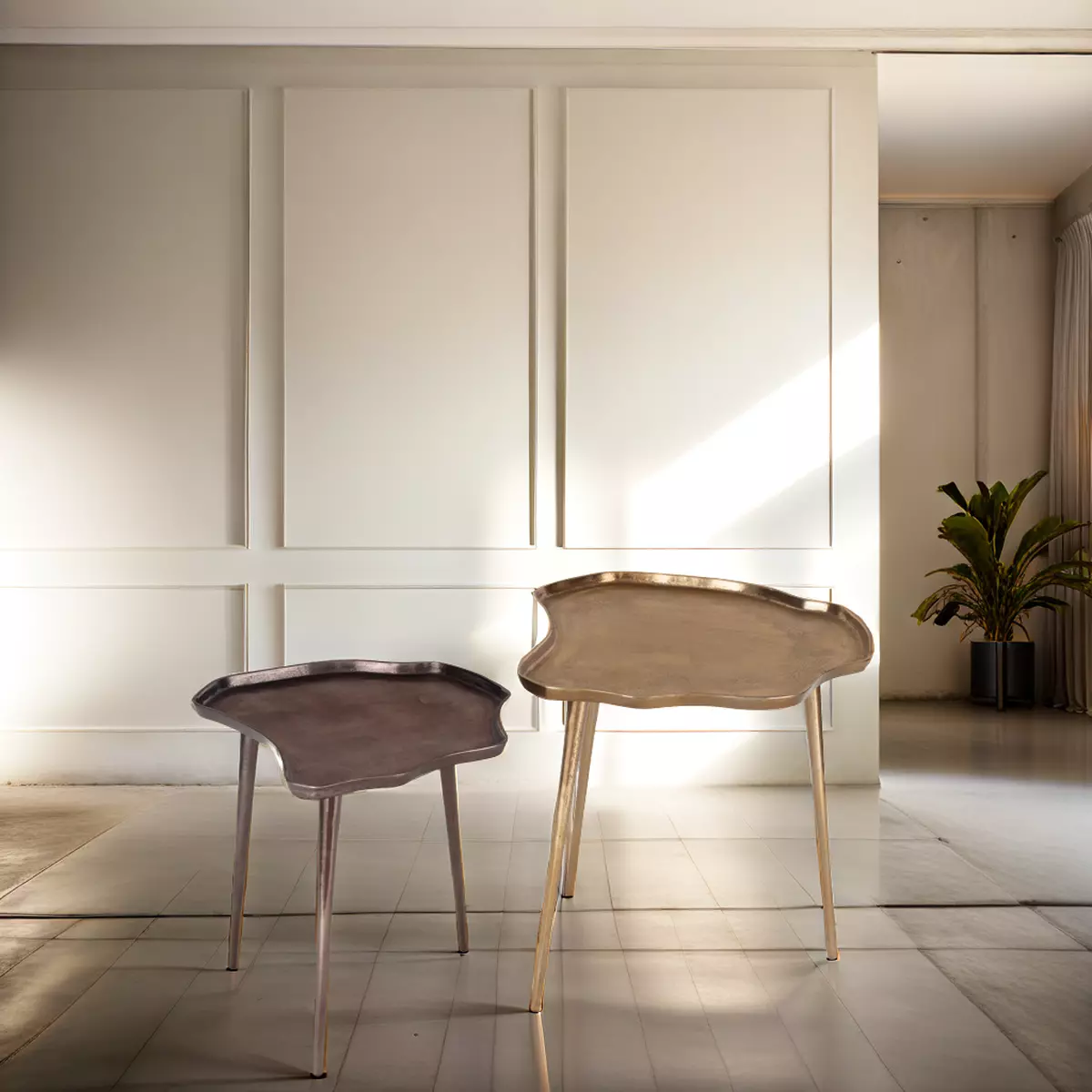 Metal Accent Table Bronze