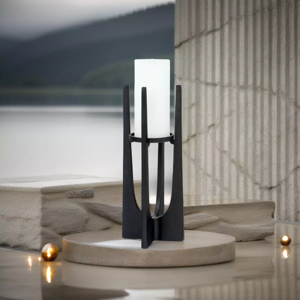 Black Metal Candle Holder