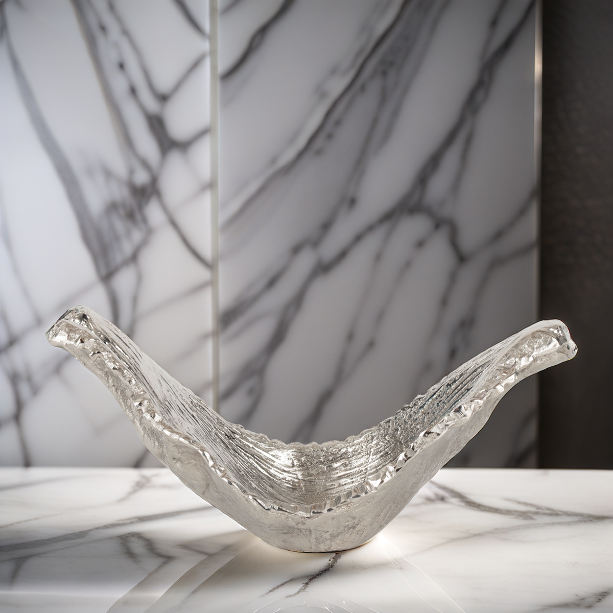Silver Sculptural Bowl