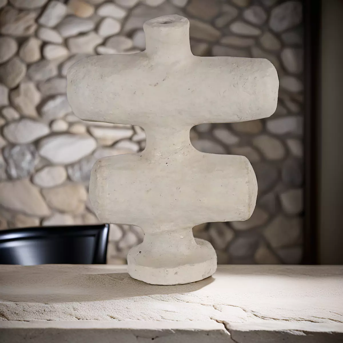 Abstract Natural Paper Mache Vase