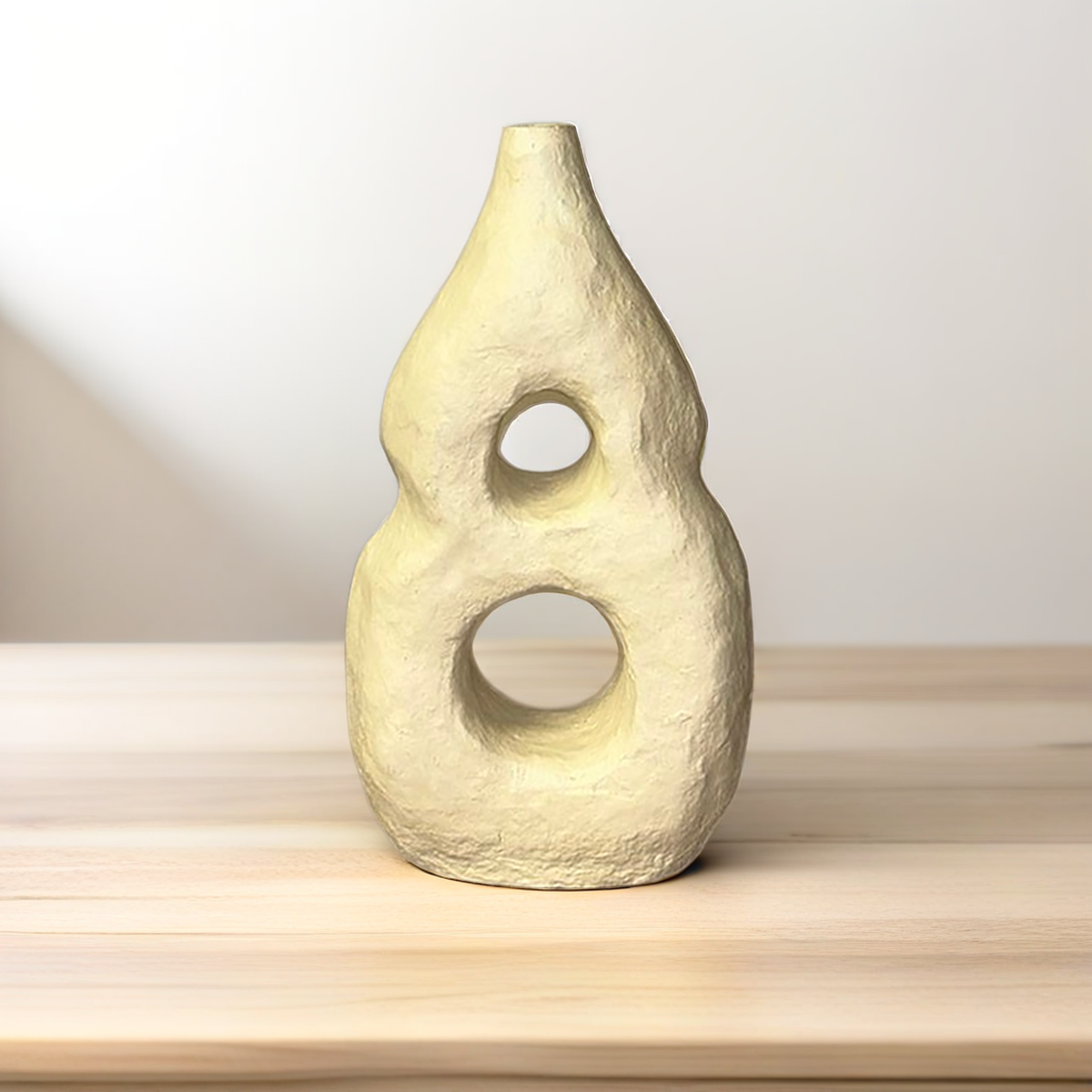 Natural Figure Eight Paper Mache Vase