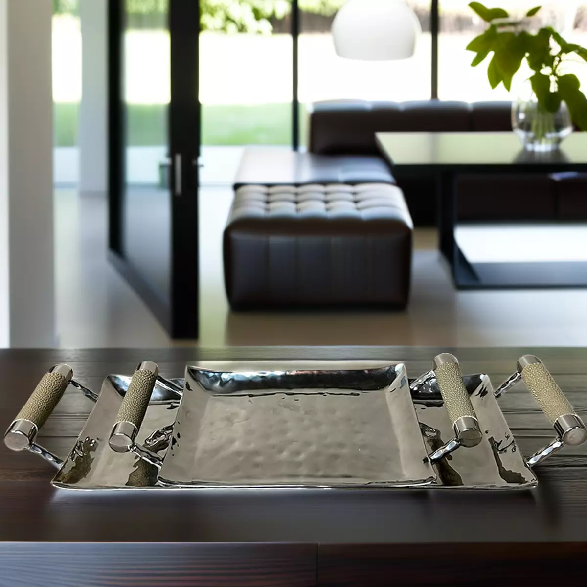 Taupe Shagreen Serving Set