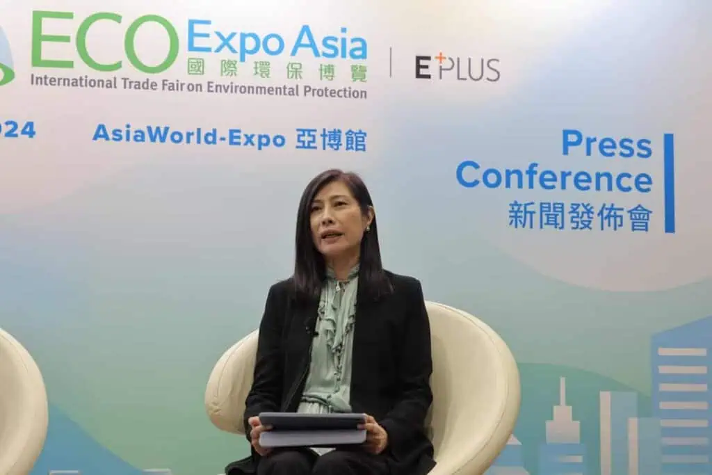 Jenny Koo, Assistant Executive Director of the HKTDC, introduced Eco Expo Asia highlights at the press conference.