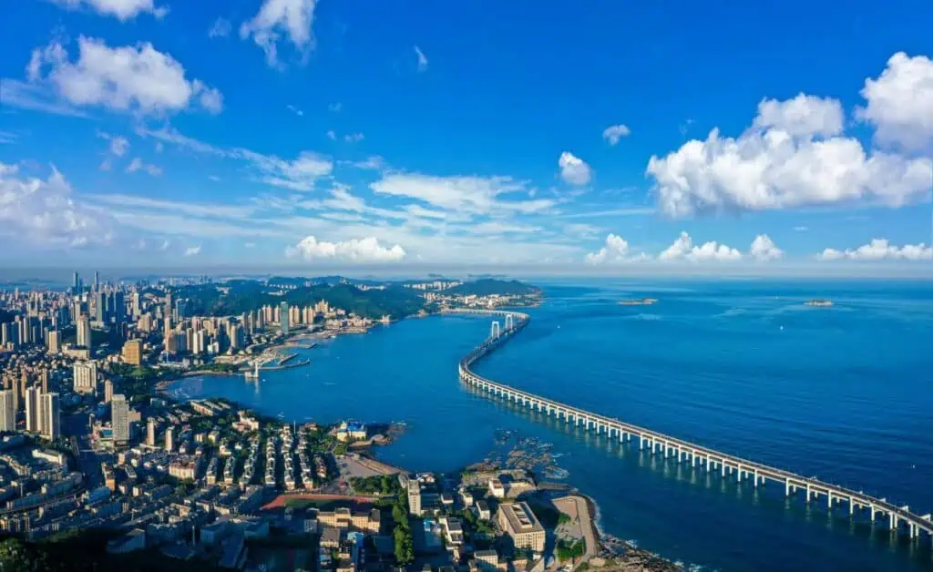 A scenery view of the coastal city Dalian in Northeast China’s Liaoning province.