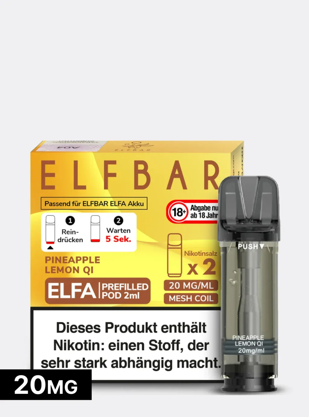 ELFBAR PODS 20mg Nikotin pineapple lemon qi