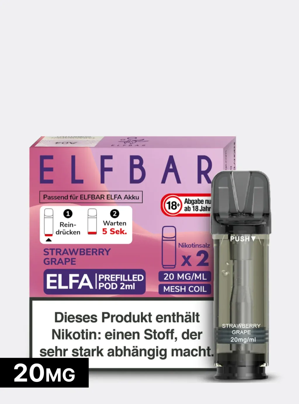 ELFBAR PODS 20mg Nikotin str grape