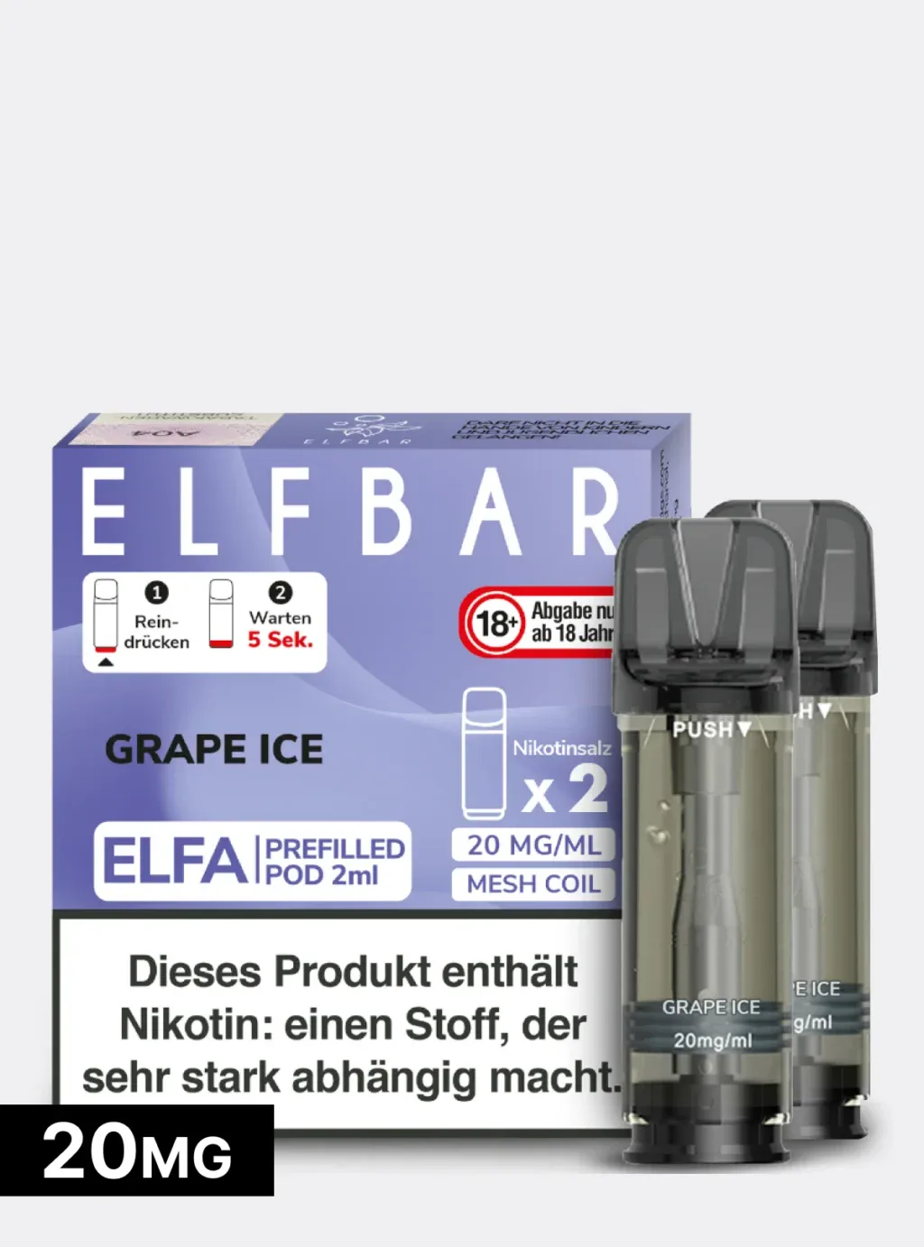 ELFBAR PODS Grape Ice 20mg/ml Nikotin