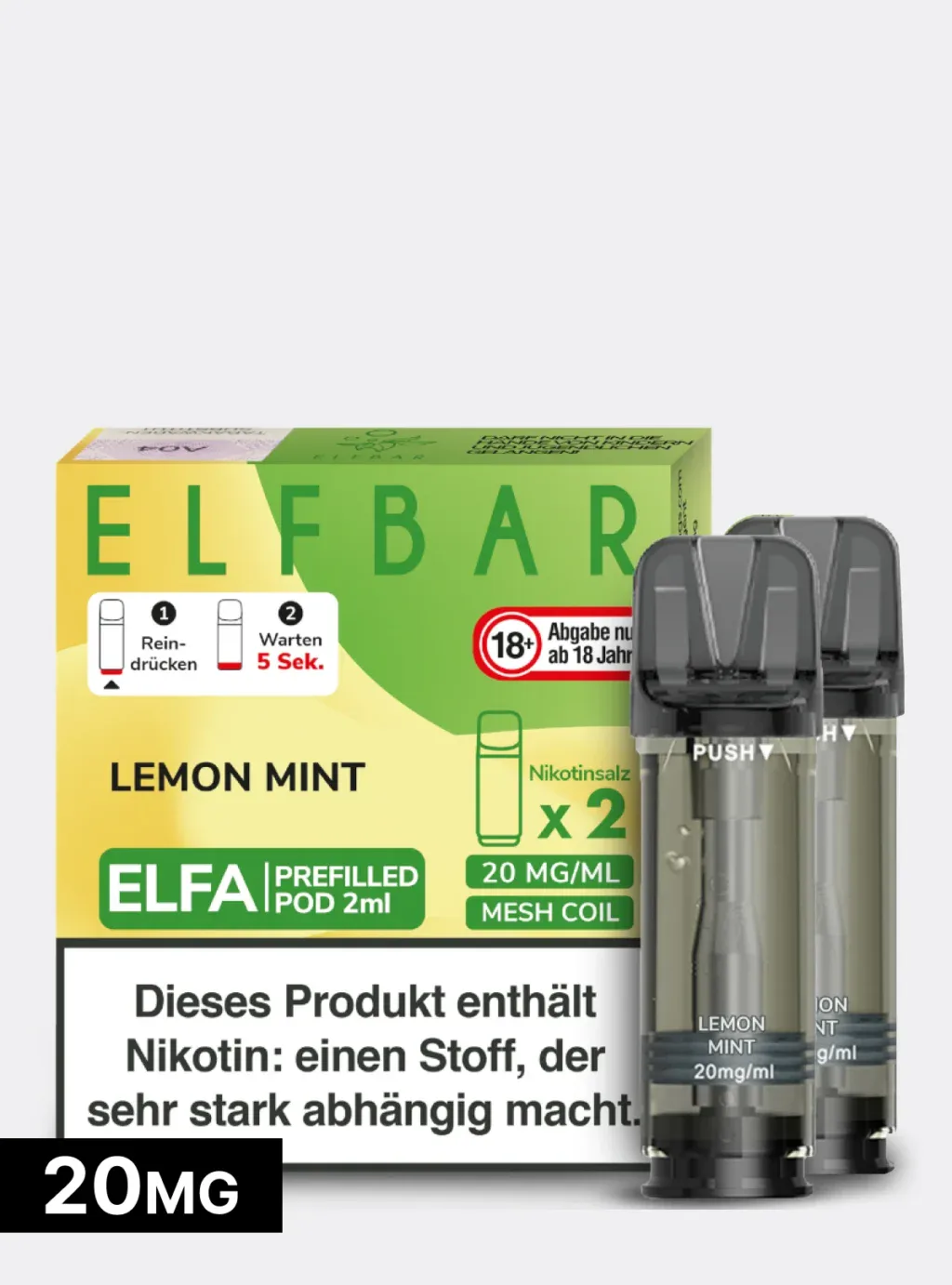 ELFBAR PODS Lemon Mint 20mg/ml Nikotin