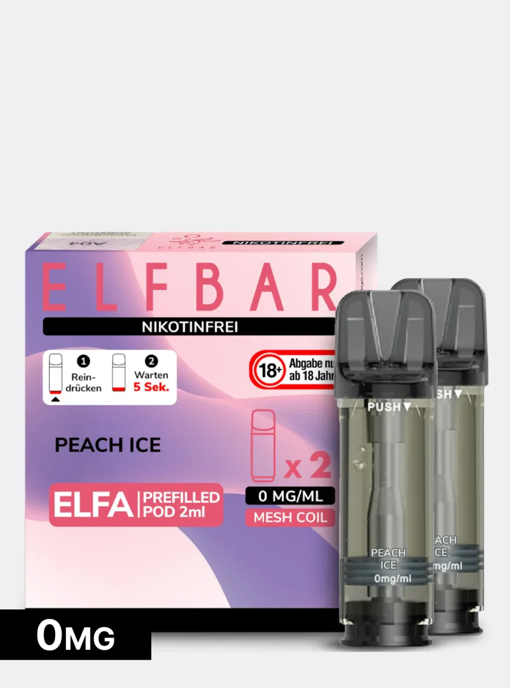 ELFBAR PODS Nikotinfrei Peach Ice 0mg/ml Nikotin