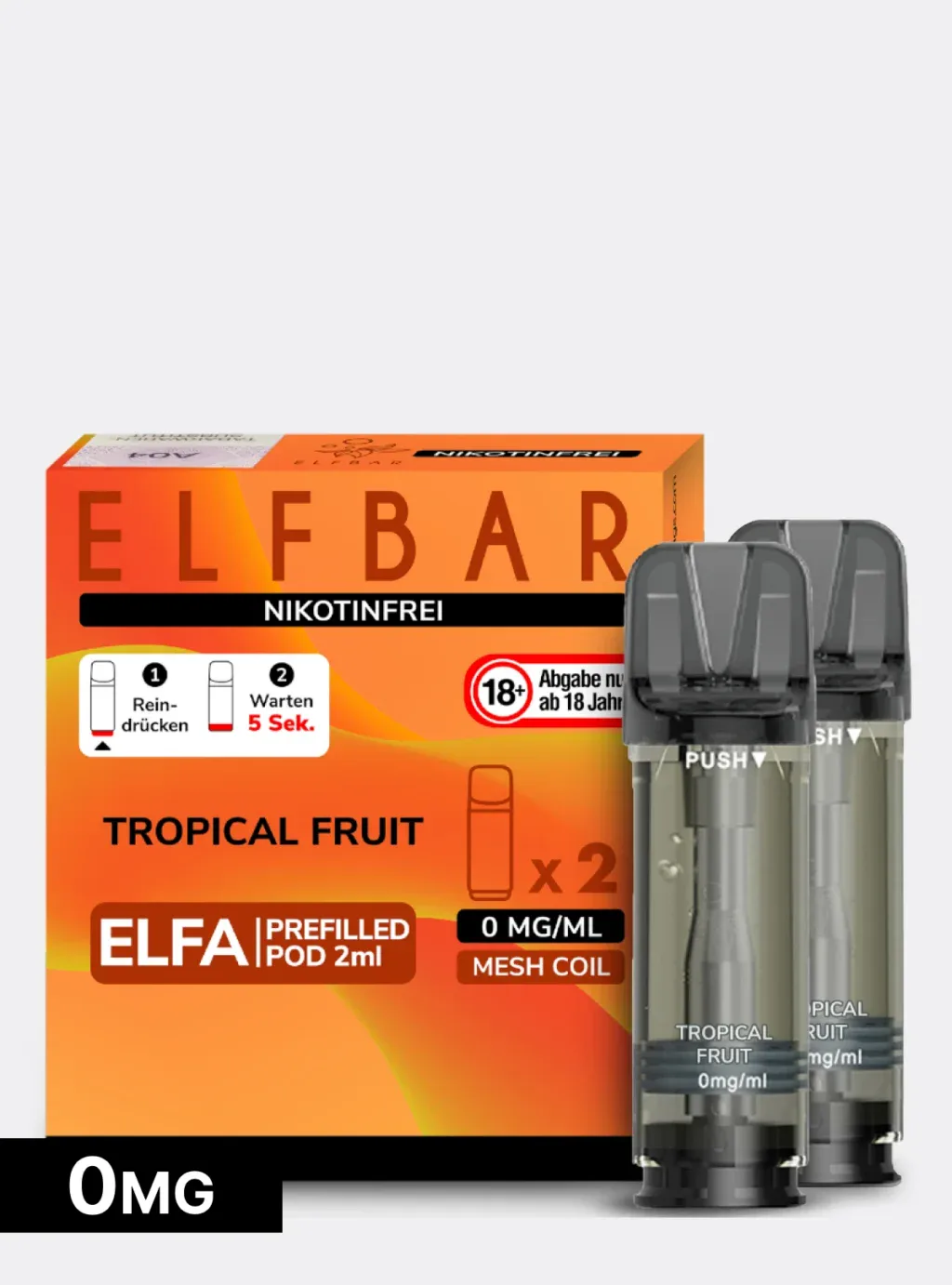 ELFBAR PODS Nikotinfrei Tropical Fruit 0mg/ml Nikotin