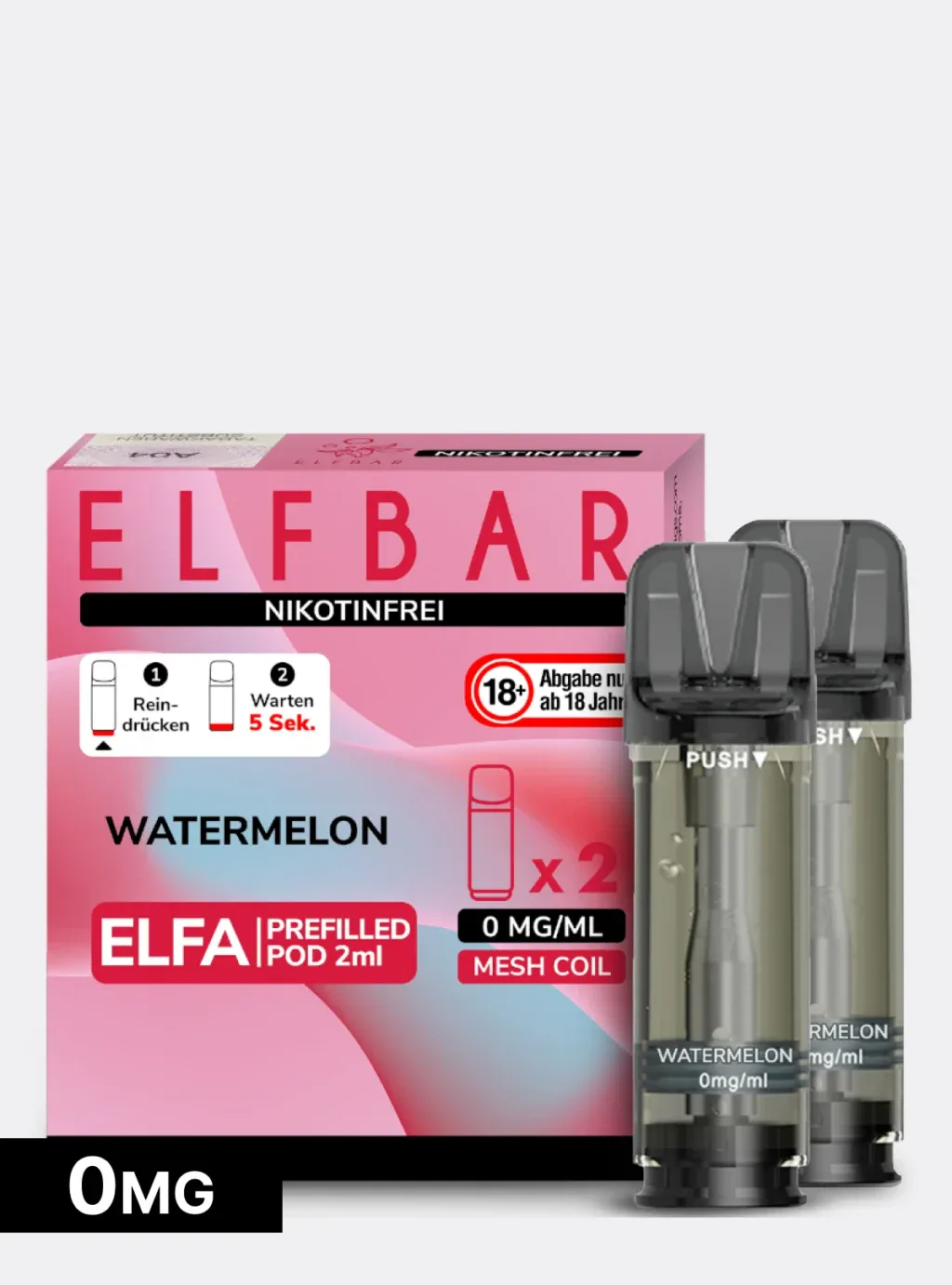 ELFBAR PODS Nikotinfrei Watermelon 0mg/ml Nikotin