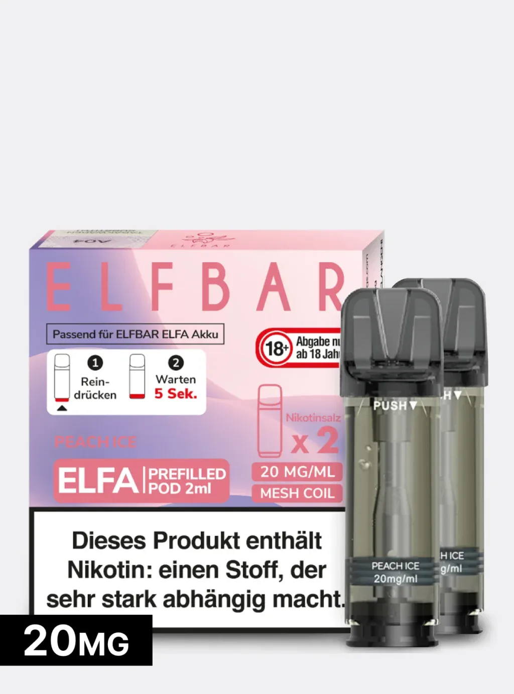 ELFBAR PODS Peach Ice (Juicy Peach) 20mg/ml Nikotin