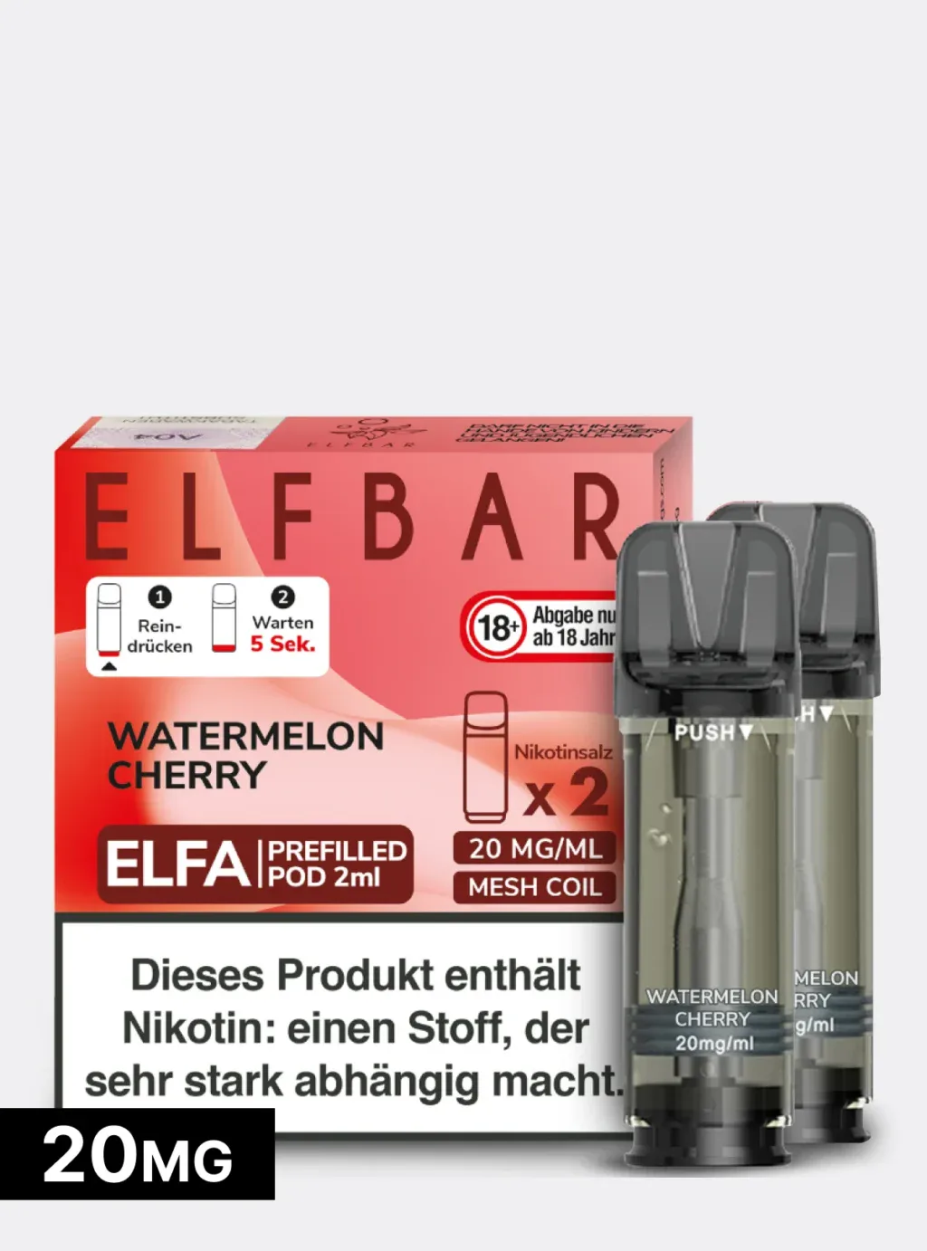 elfbar pods mit nikotin 20mg Watermelon Cherry | ab 7,99 € Vape Kits: Pen Style Vape Kit elf bar pods geschmack Color:0 mg KAUTABAK24 | Einweg-Vapes umweltgerecht