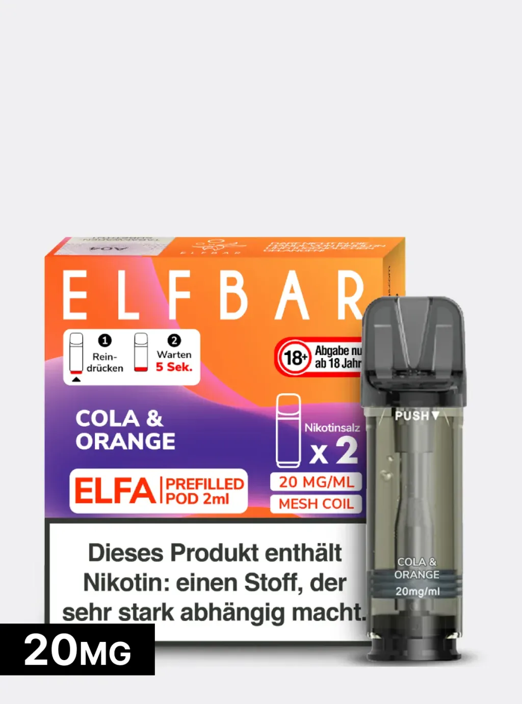 ELFBAR PODS 20mg Nikotin-cola