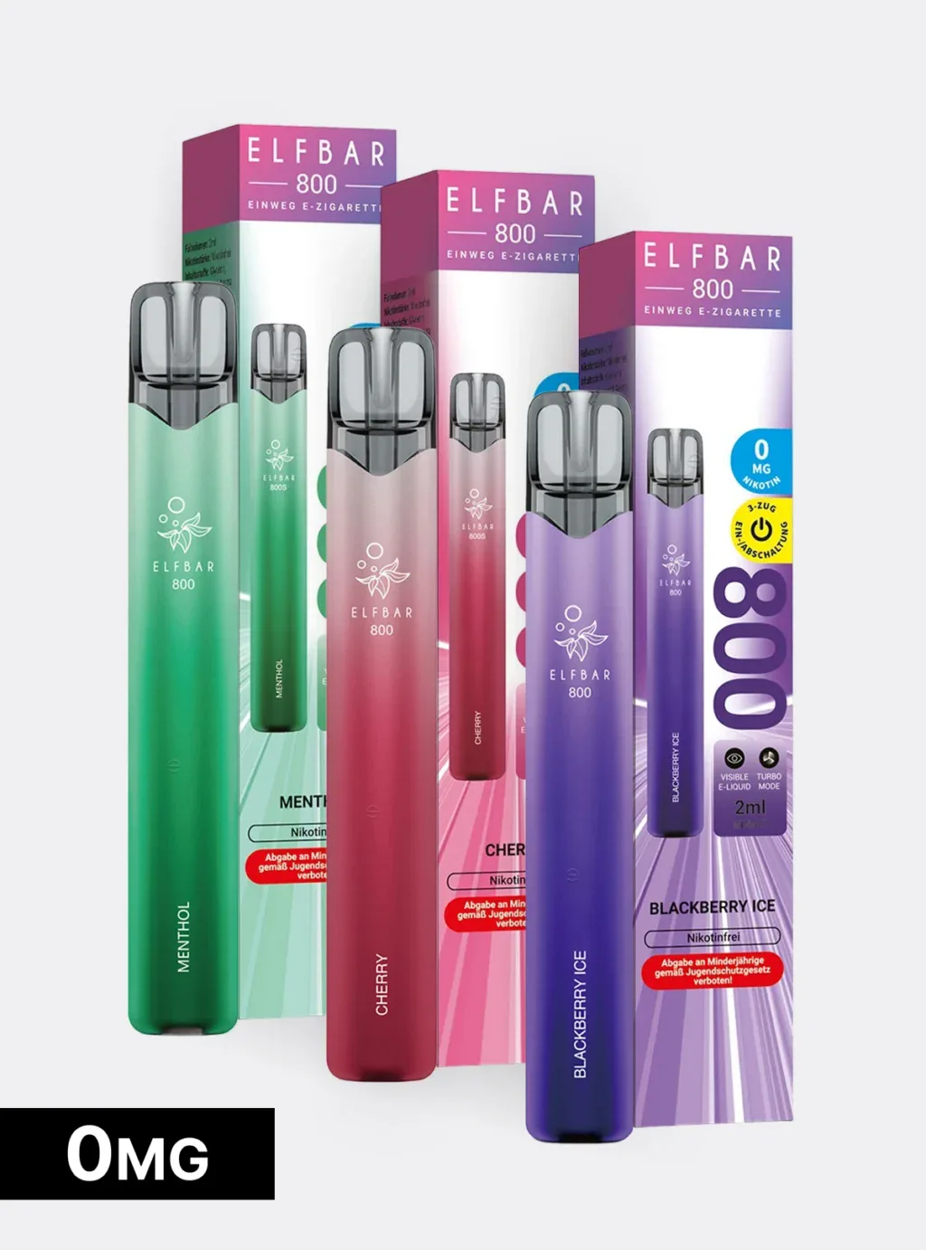 ELFBAR 800 ohne Nikotin - verschiedene Sorten