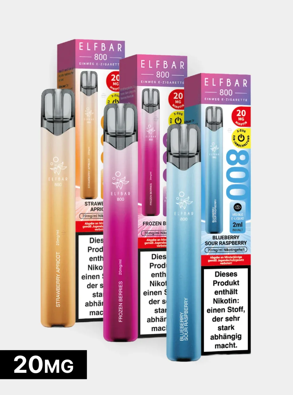ELFBAR 800 20mg Nikotin - verschiedene Sorten