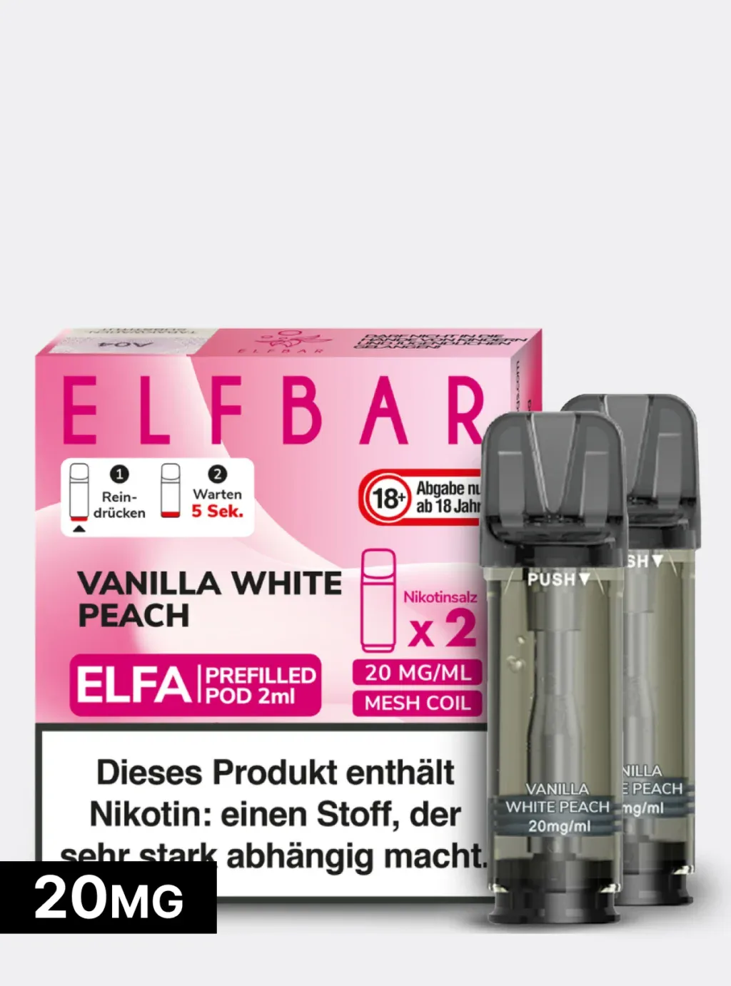 ELFBAR PODS Vanilla White Peach 20mg/ml Nikotin